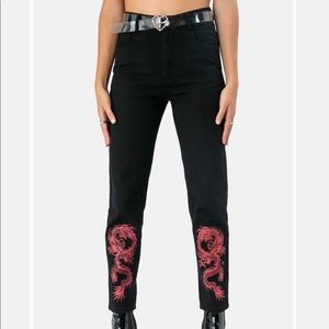 Black Dragon Mom Jeans
